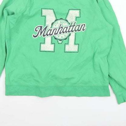 Marks and Spencer Women Green M Manhattan Logo Crew Sweatshirt