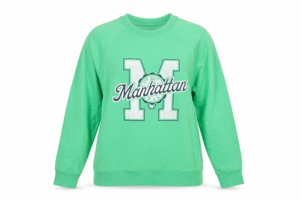 Marks and Spencer Women Green M Manhattan Logo Crew Sweatshirt