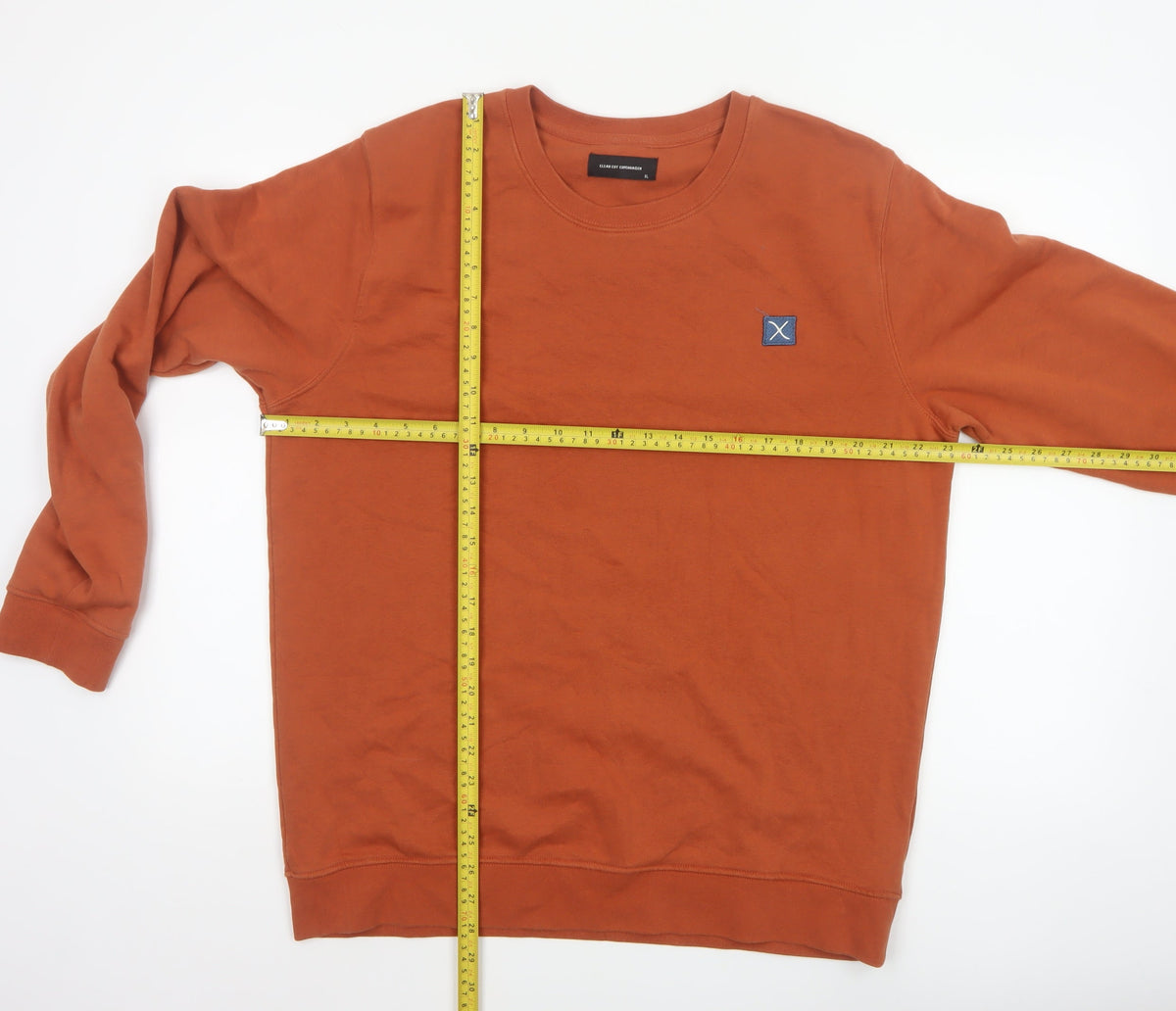 Clean Cut Copenhagen Men’s Orange XL Organic Cotton Crew Sweatshirt