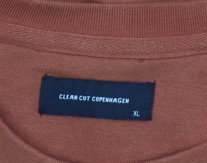 Clean Cut Copenhagen Men’s Orange XL Organic Cotton Crew Sweatshirt