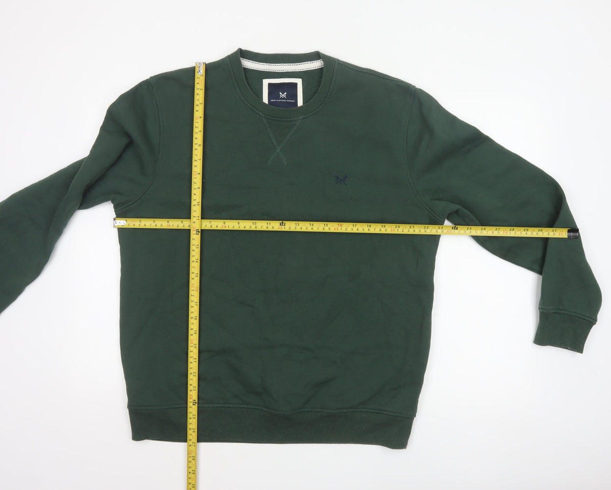 Crew Clothing Company Men's Green L Pullover Crew Neck Sweatshirt Logo