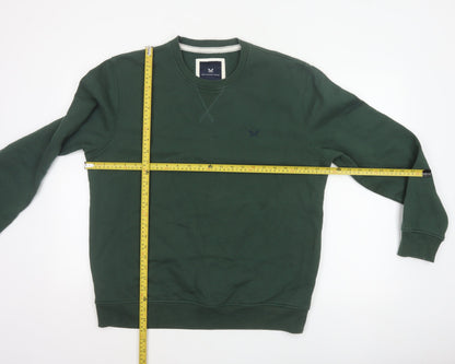 Crew Clothing Company Men's Green L Pullover Crew Neck Sweatshirt Logo