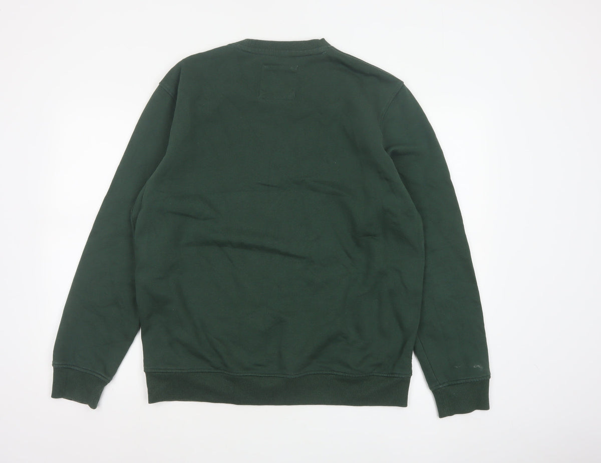 Crew Clothing Company Men's Green L Pullover Crew Neck Sweatshirt Logo