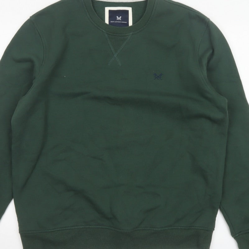 Crew Clothing Company Men's Green L Pullover Crew Neck Sweatshirt Logo