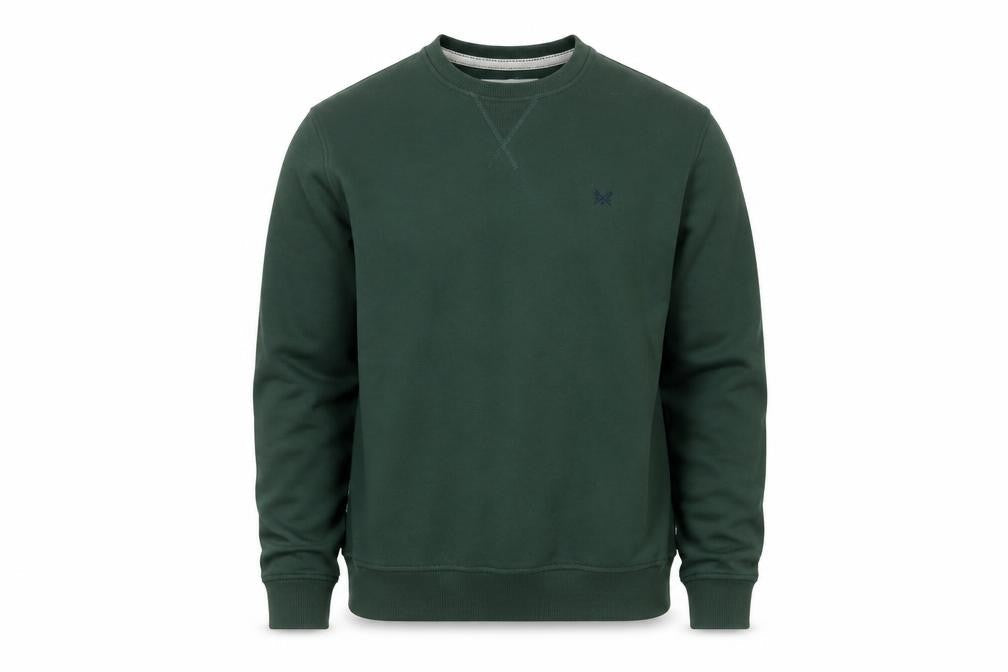 Crew Clothing Company Men's Green L Pullover Crew Neck Sweatshirt Logo