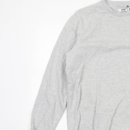 Jacamo Men Grey M Crew Neck Pullover Sweatshirt Cotton Blend