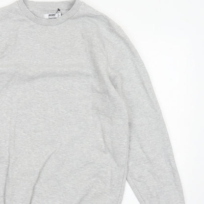 Jacamo Men Grey M Crew Neck Pullover Sweatshirt Cotton Blend