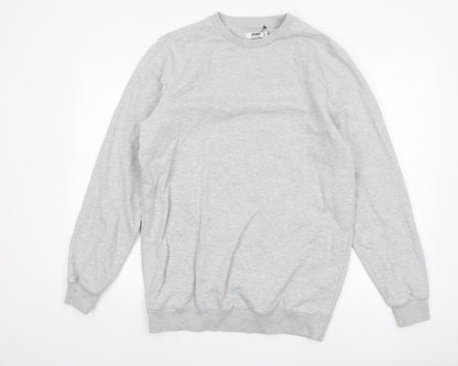 Jacamo Men Grey M Crew Neck Pullover Sweatshirt Cotton Blend