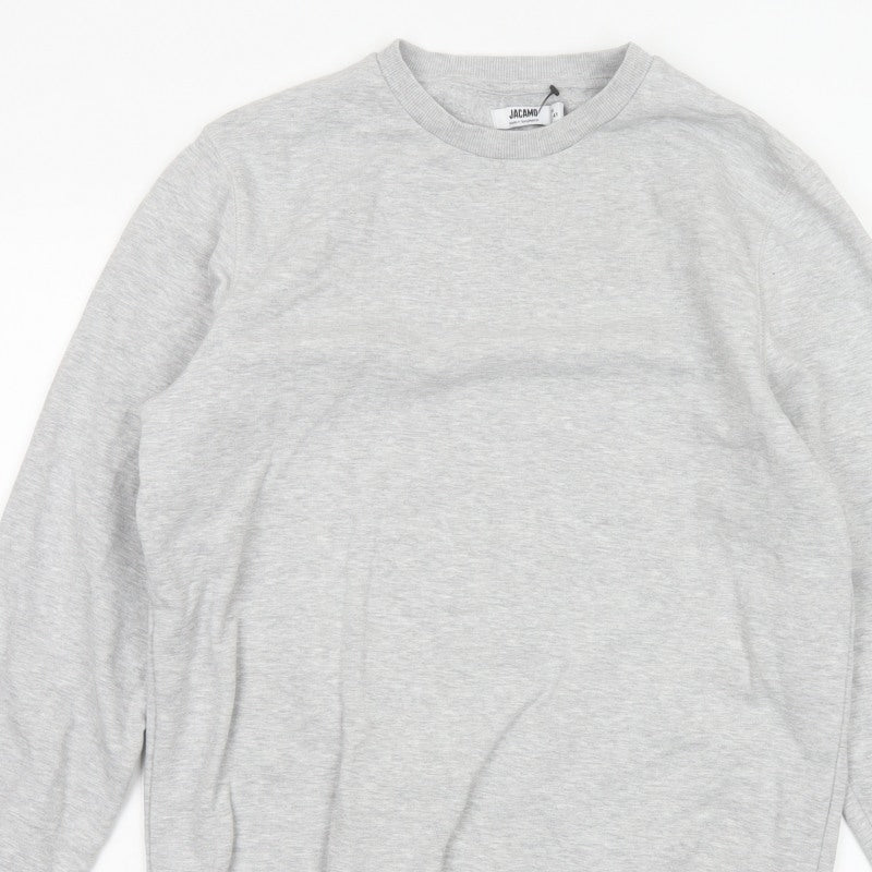 Jacamo Men Grey M Crew Neck Pullover Sweatshirt Cotton Blend