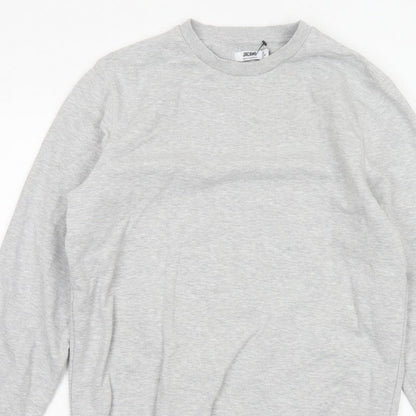 Jacamo Men Grey M Crew Neck Pullover Sweatshirt Cotton Blend