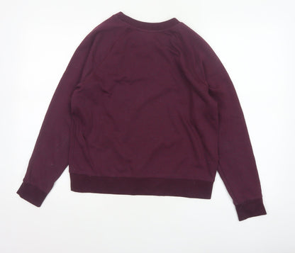 H&M Women’s Purple Burgundy M Raglan Crew Neck Pullover Sweatshirt