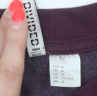 H&M Women’s Purple Burgundy M Raglan Crew Neck Pullover Sweatshirt