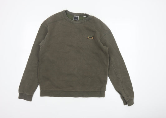 Back view of Jack & Jones Core Men's Green S Pullover Crew Neck Logo Sweatshirt