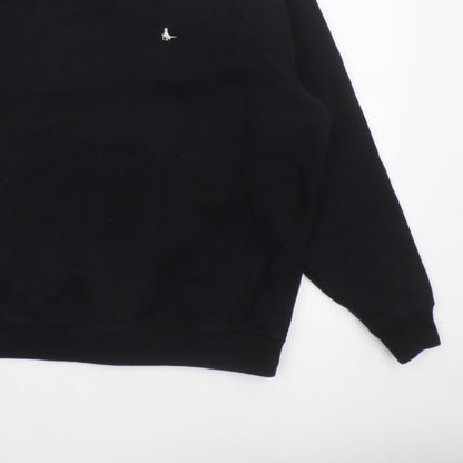 Jack Wills Women's Black UK 18 Pullover Crew Neck Logo Sweatshirt