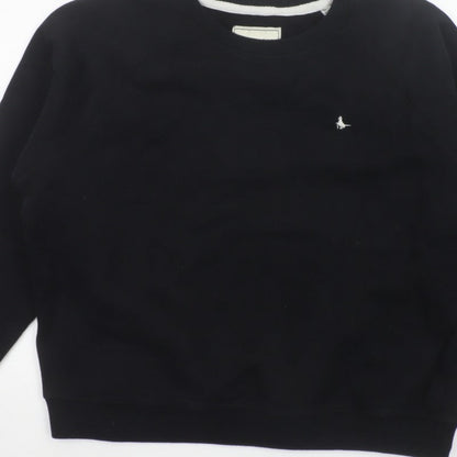 Jack Wills Women's Black UK 18 Pullover Crew Neck Logo Sweatshirt