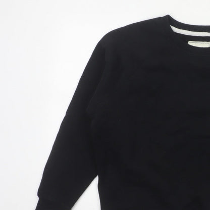Jack Wills Women's Black UK 18 Pullover Crew Neck Logo Sweatshirt