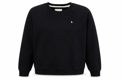 Jack Wills Women's Black UK 18 Pullover Crew Neck Logo Sweatshirt