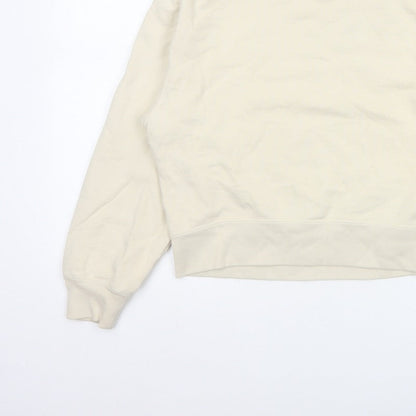 Uniqlo Women Ivory XS Pullover Crew Neck Cotton Sweatshirt