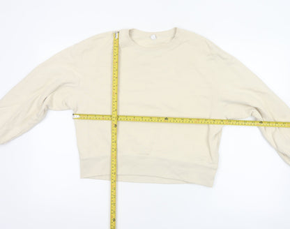 Uniqlo Women Ivory XS Pullover Crew Neck Cotton Sweatshirt
