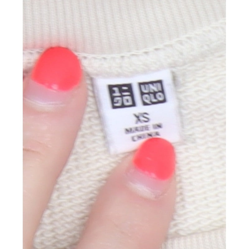 Uniqlo Women Ivory XS Pullover Crew Neck Cotton Sweatshirt