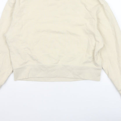 Uniqlo Women Ivory XS Pullover Crew Neck Cotton Sweatshirt