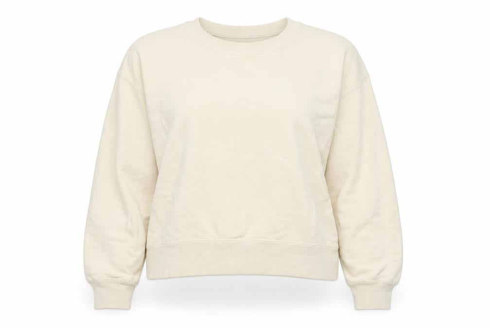 Uniqlo Women Ivory XS Pullover Crew Neck Cotton Sweatshirt