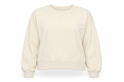 Uniqlo Women Ivory XS Pullover Crew Neck Cotton Sweatshirt