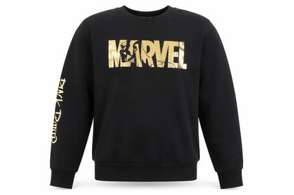 Marvel Men’s Black M Gold Darth Vader Graphic Print Crew Neck Sweatshirt