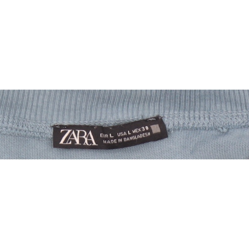 Zara Women Blue UK 14 Jersey Crew Neck Long Sleeve Sweatshirt