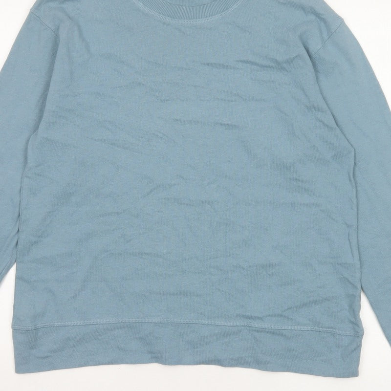 Zara Women Blue UK 14 Jersey Crew Neck Long Sleeve Sweatshirt