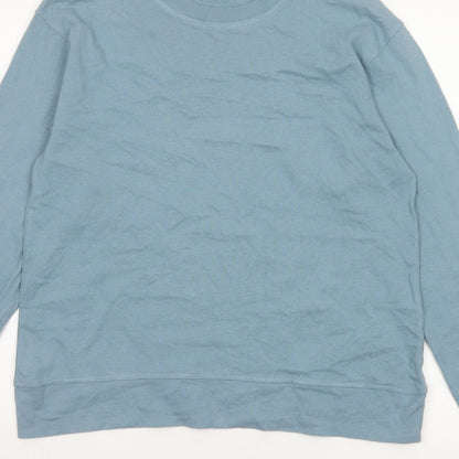 Zara Women Blue UK 14 Jersey Crew Neck Long Sleeve Sweatshirt