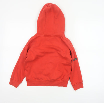 Next Unisex Kids Red 5-6 Years Pullover Hoodie Dinosaur Patches