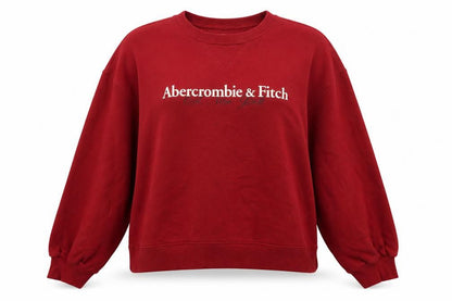 Abercrombie & Fitch Women’s Red XL Logo Crew Neck Pullover Sweatshirt