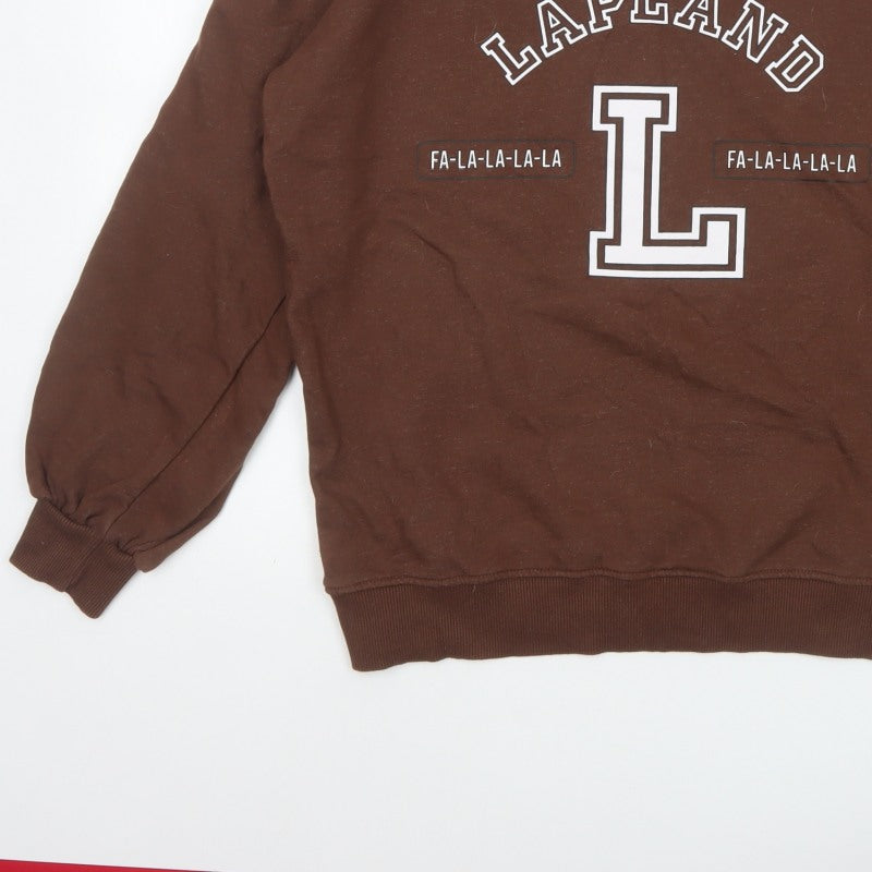 Threadbare Women’s Brown Size 10 Christmas Lapland Graphic Sweatshirt