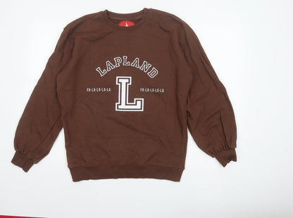 Threadbare Women’s Brown Size 10 Christmas Lapland Graphic Sweatshirt