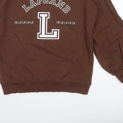 Threadbare Women’s Brown Size 10 Christmas Lapland Graphic Sweatshirt