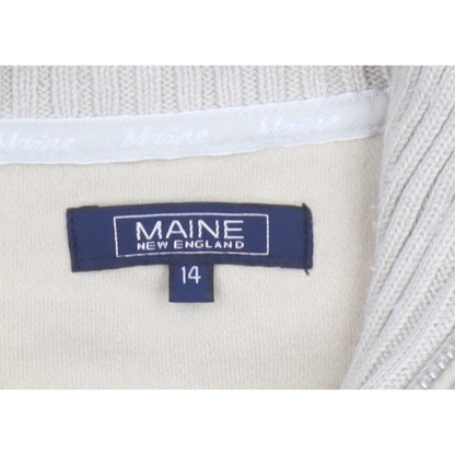 Maine New England Women's Ivory UK 14 Zip Knit Jacket Pockets