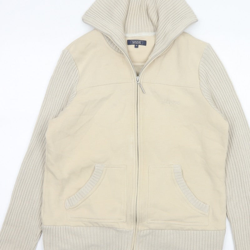 Maine New England Women's Ivory UK 14 Zip Knit Jacket Pockets
