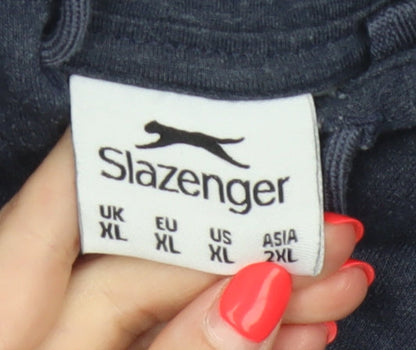 Slazenger Men's Blue XL Pullover Hoodie Logo Fleece Pockets