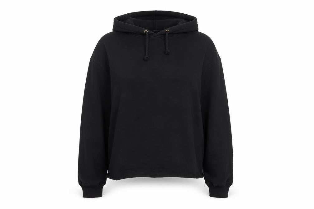 H&M Women’s Black UK 12 Pullover Hoodie Cropped Drawstring