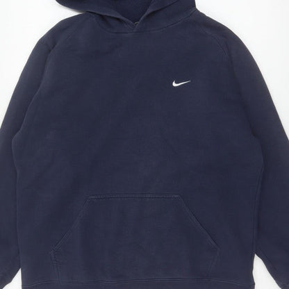 Nike Boys Navy Blue 12-13 Years Pullover Hoodie Logo Pocket