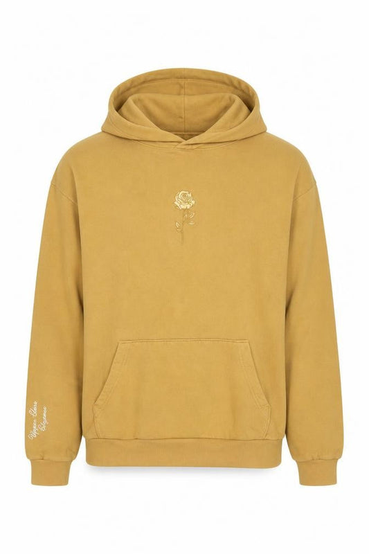 Front view of RIC3 Men’s Brown M Pullover Hoodie Rose Graphic Print Logo