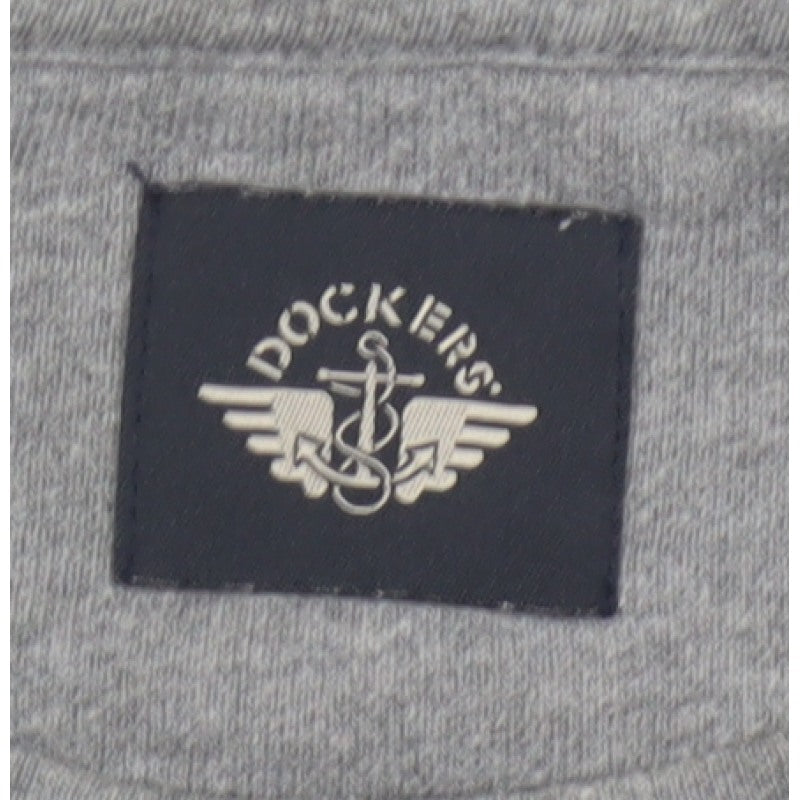 Dockers Men’s Grey L Crew Neck Pullover Nautical Logo Sweatshirt