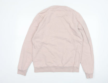 Jack Wills Men's Pink L Logo Graphic Print Crew Neck Pullover Sweatshirt