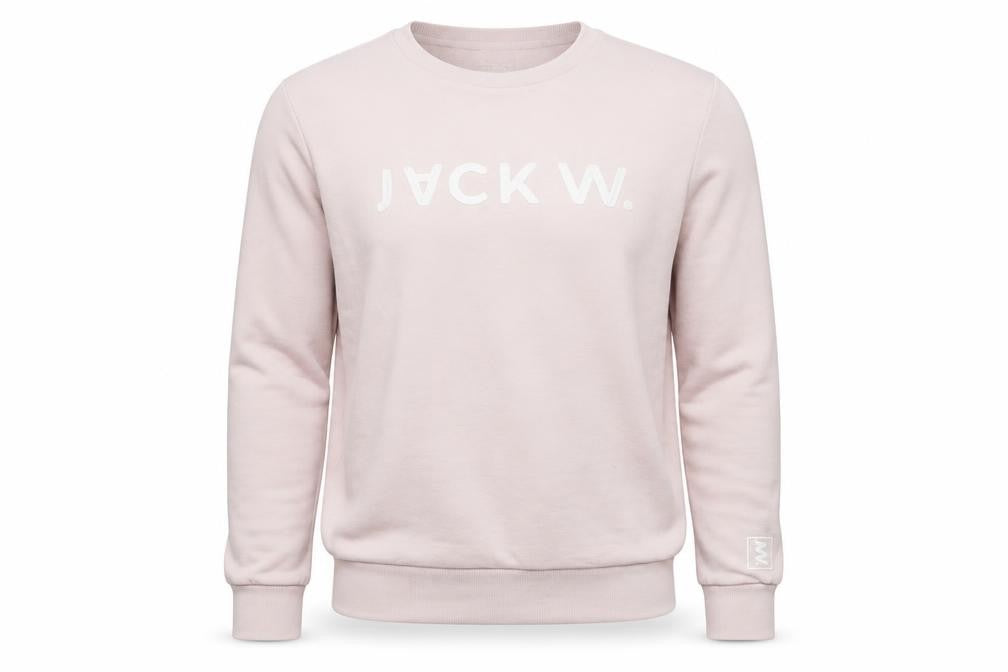 Jack Wills Men's Pink L Logo Graphic Print Crew Neck Pullover Sweatshirt