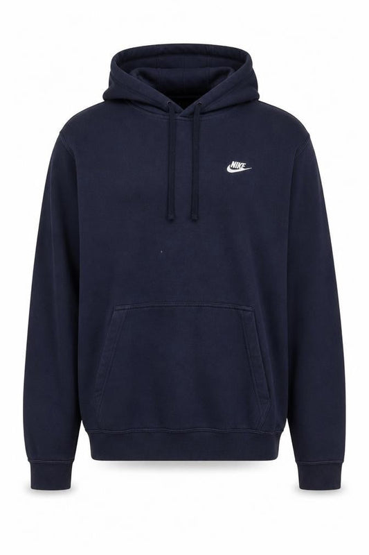Front view of Nike Men’s Blue XL Pullover Hoodie Sports Logo Kangaroo Pocket