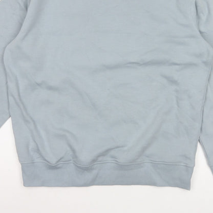 Marks and Spencer Men Blue L Relaxed Fit Crew Neck Pullover Sweatshirt