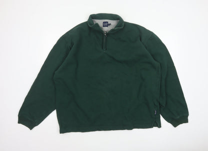 GAP Men's Green XL 1/4 Zip Fleece Pullover Sweatshirt