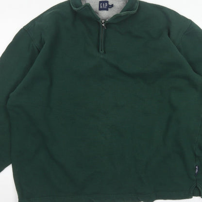 GAP Men's Green XL 1/4 Zip Fleece Pullover Sweatshirt