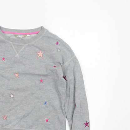 Boden Women’s Grey XS Star Embroidered Fleece Pullover Sweatshirt